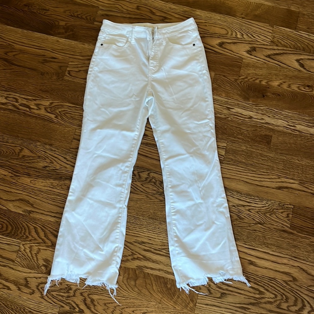 Francesca botique white mid rise crop pants size 29